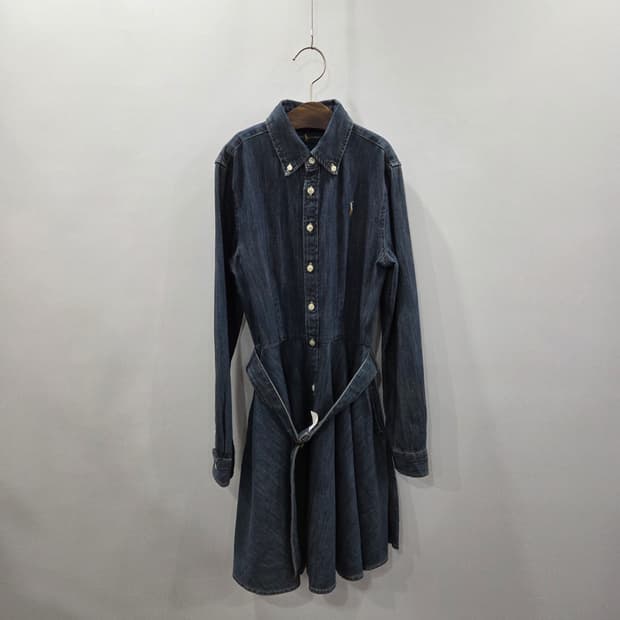 폴로랄프로렌 여아 버튼다운 샴브레이 셔츠 원피스 12 