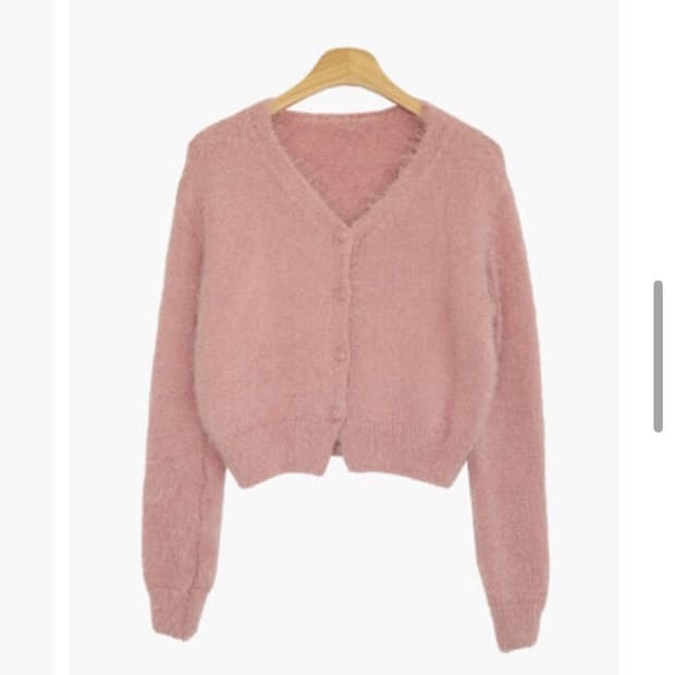 핑크 퍼 가디건 
