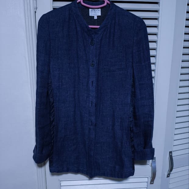38 아르마니 꼴레지오니 데님 자켓 노카라