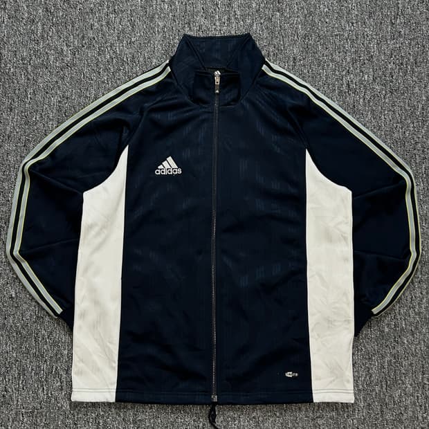 아디다스 일판 그레이 사이드라인 네이비 트랙탑 져지 L