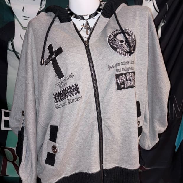 Gothic zip-up hoodie