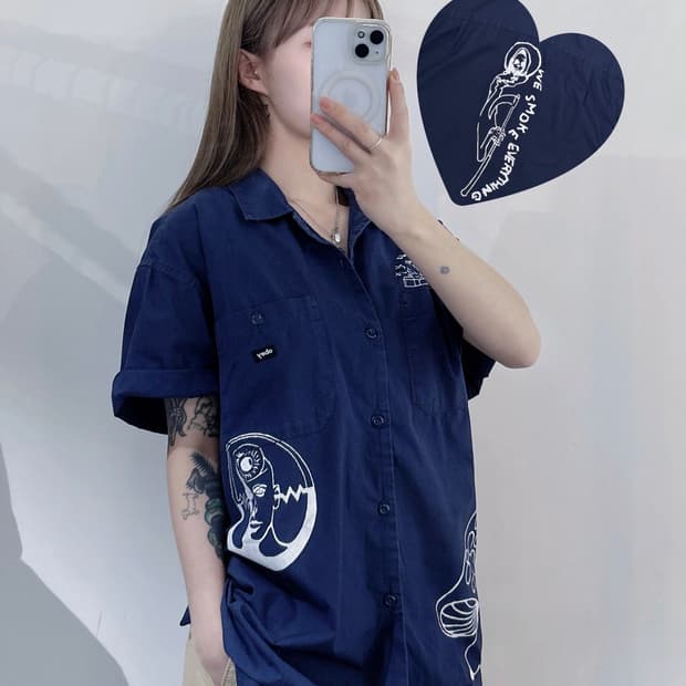 오베이 프린팅 반팔 셔츠