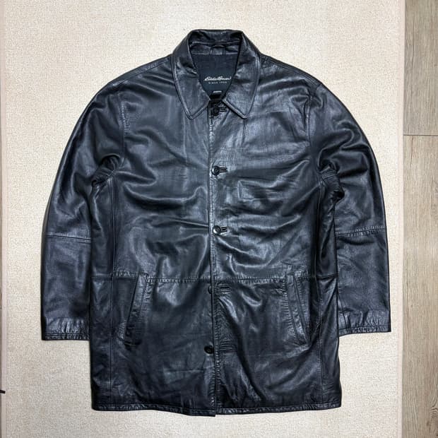 L) 에디바우어 램스킨 레더 카코트 올드갭 카코트