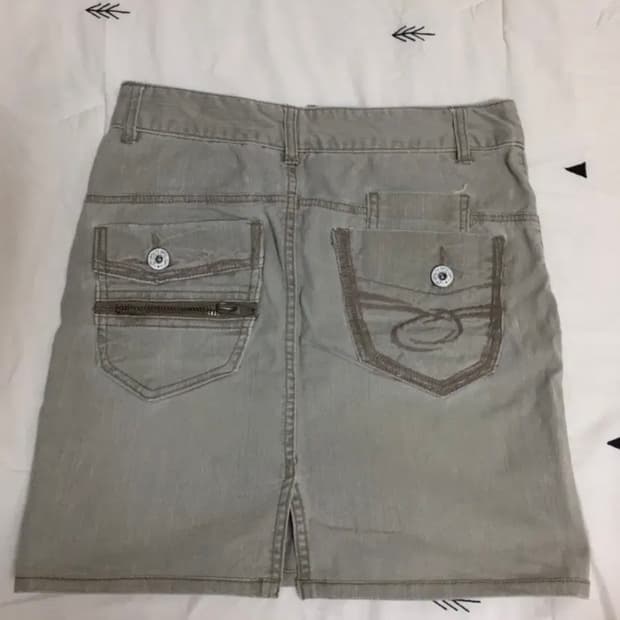 y2k 빈티지 그레이 청스커트