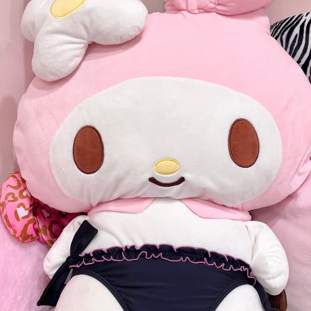 마이멜로디 방꾸 대형인형 갸루 히메갸루 오네 라떼 빈티지 산리오 