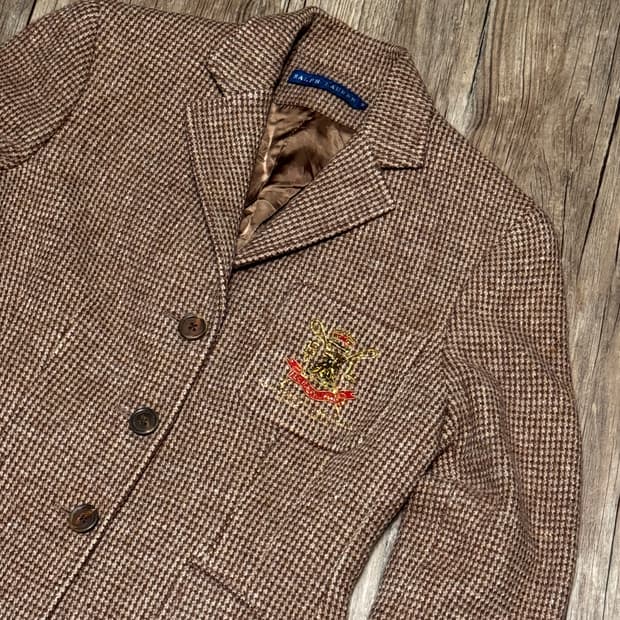 폴로 랄프로렌 금장 자수 울 3B 블레이져 자켓