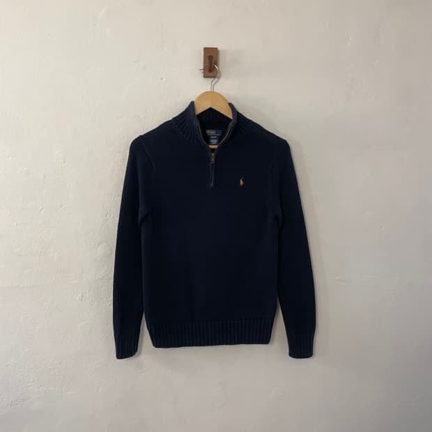 폴로 반집업 니트 