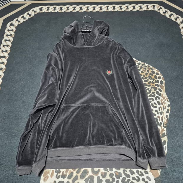 이지 YEEZY 시즌 5 크레스트 로고 벨벳 후드 m