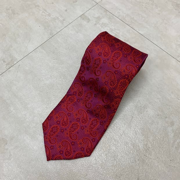 Lanvin 레드 패턴 디테일 넥타이 #289