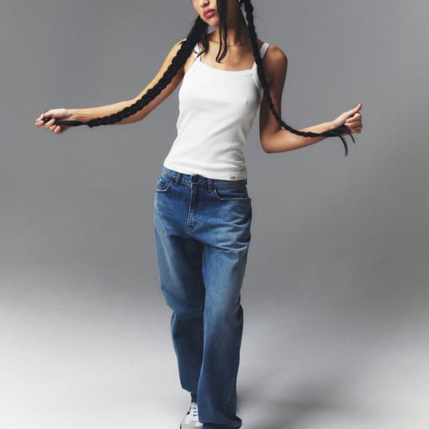 글로니 93 미드라이즈 루즈핏 데님 팬츠 s