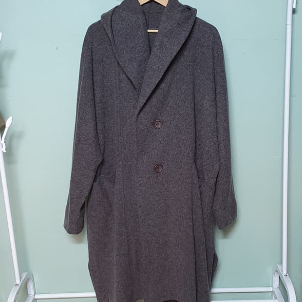 이세이미야케 에어울 후드 롱 코트 2사이즈