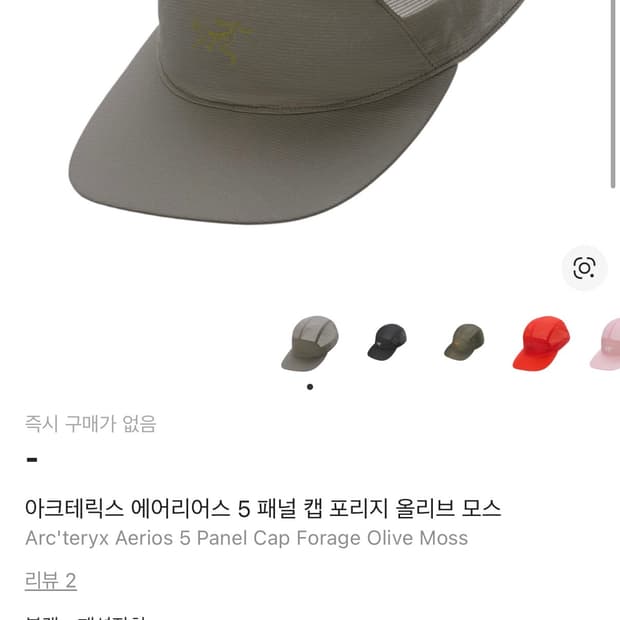 아크테릭스 에어리스 5 패널 캡 포리지 올리브 무스