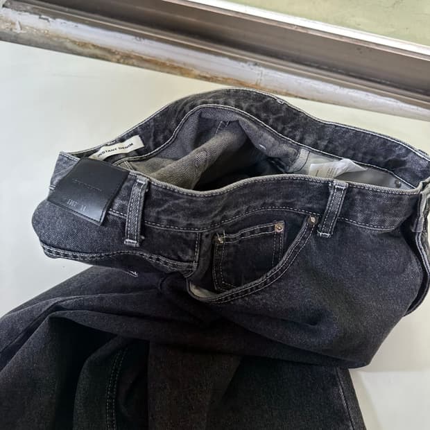 L 34 브랜디드 인스턴트데님 일자핏 빈티블래워시드 데님팬츠