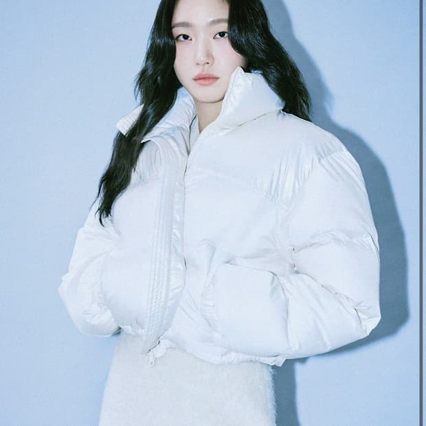 마르디 메르크디 크롭다운자켓패딩 화이트