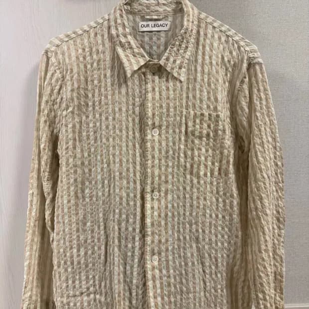 아워레가시 시어서커 박스체크셔츠 48 새제품 팝니다