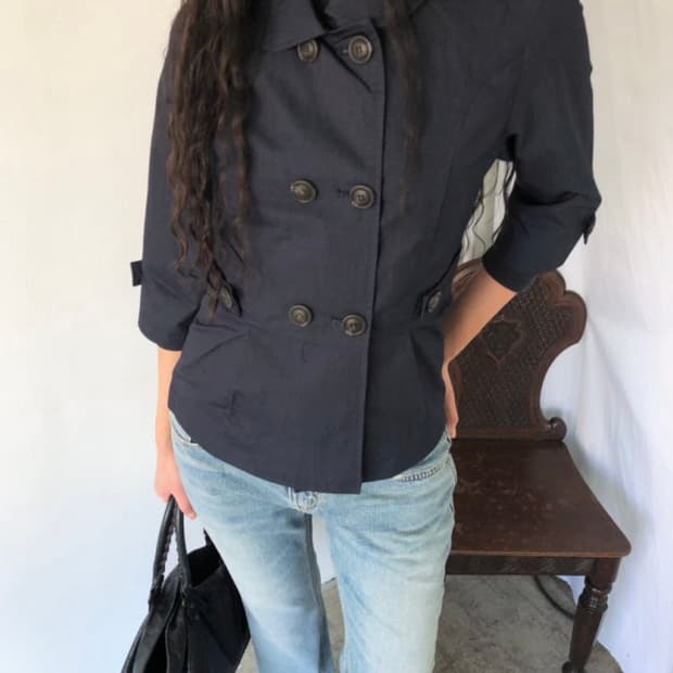 띵즈앤스터프 칠부 트렌치 자켓