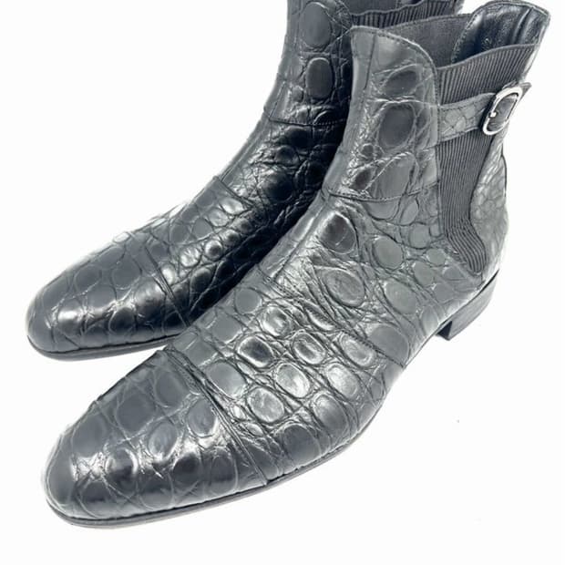 조르지오 아르마니 첼시부츠(크로커다일 스킨-악어가죽)42사이즈-해외발송