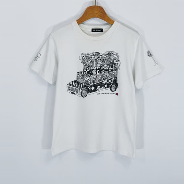 BEAMS BOY 스컬택시그래픽티셔츠