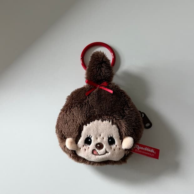 몬치치 페이스 인형 미니 파우치 동전 지갑 키링고리