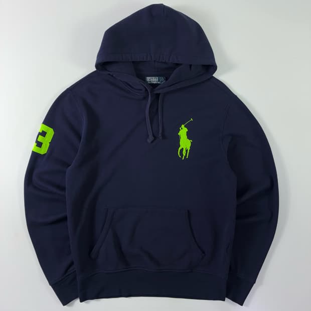 Polo  폴로 랄프로렌 자수 네이비 빅포니 후드티 