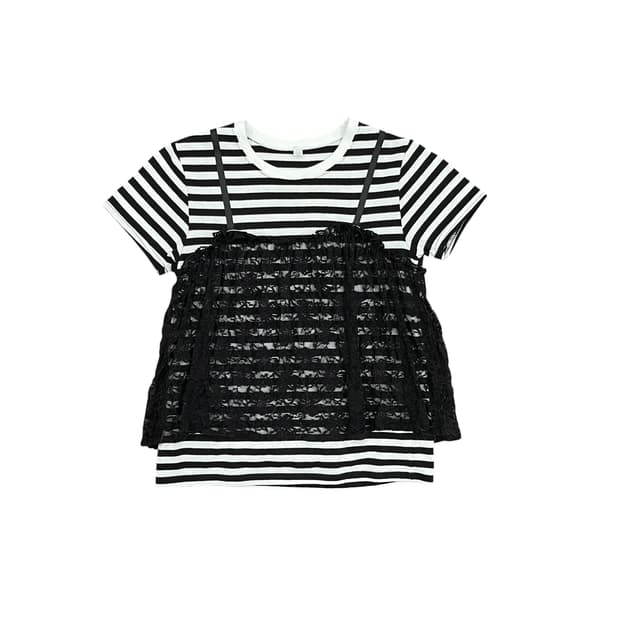 Black Bustier Layering T Shirt