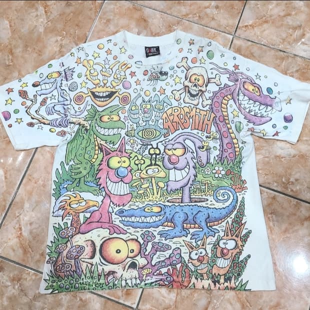 90년대 GIANT 조이마스 에어로스미스 빈티지티셔츠