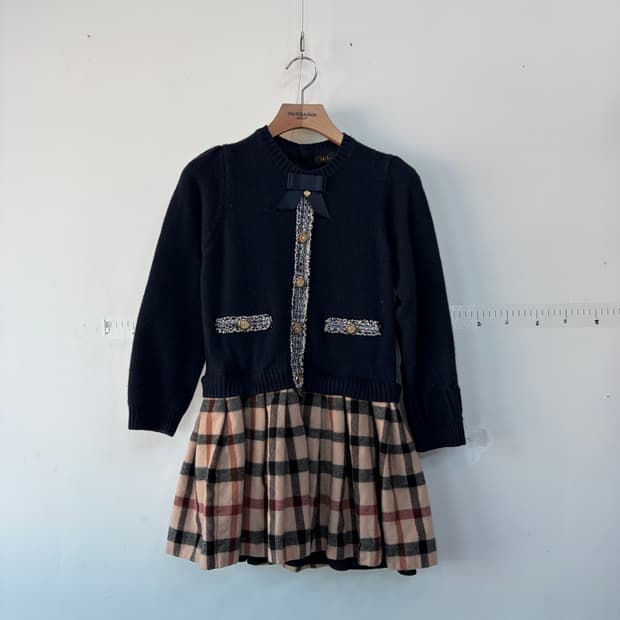 닥스 아동 체크 플리츠 원피스