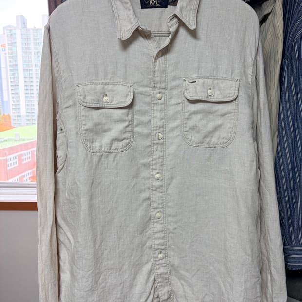 RRL 더블알엘 린넨 헤링본 워크셔츠 L