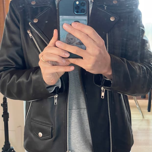 도프제이슨 램스킨 라이더자켓 M