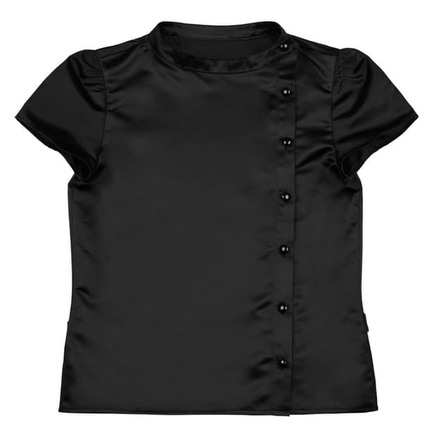 카나리 SHORT SLEEVE PUFF SHIRT - BLACK - 