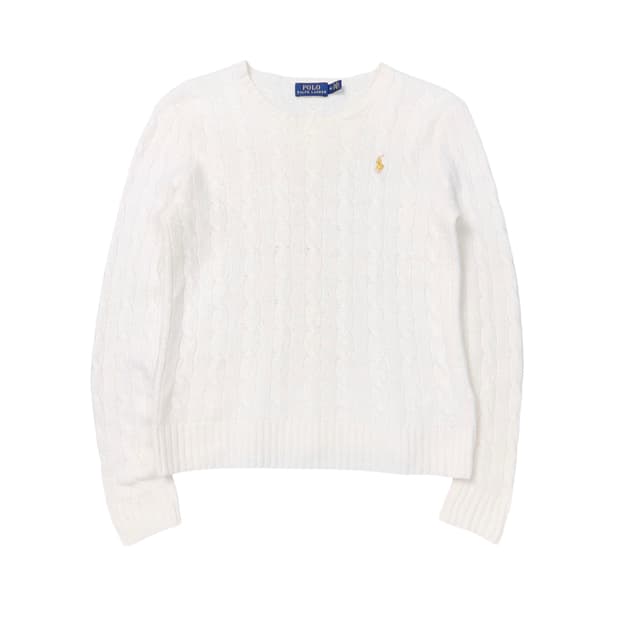 (M) 폴로 랄프로렌 여성 케이블 울 니트 아이보리
