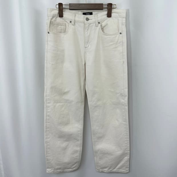 무신사스탠다드 남자 와이드 면바지 크림 31 