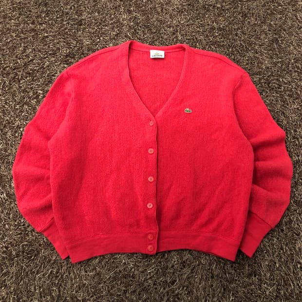 라코스테 여성 울 핑크 가디건