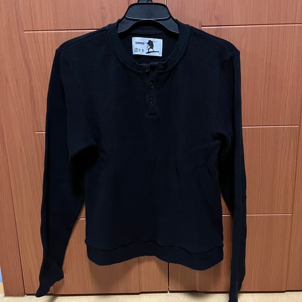 Sainted.ltd 와플 헨리넥 블랙