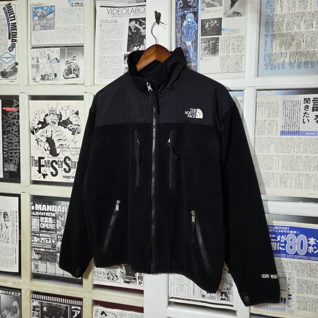 JPN 노스페이스 블랙 후리스 배색 집업