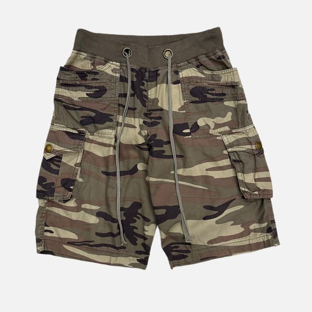 camo cargo string shorts