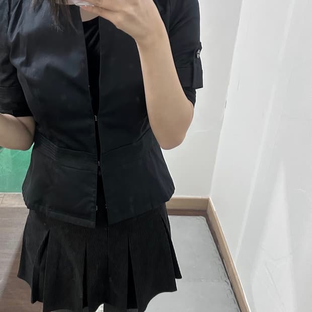 빈티지 블랙 코르셋 셔츠