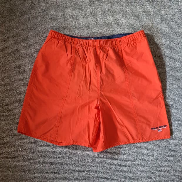 90s 폴로 스포츠 오렌지색 스윔 쇼츠