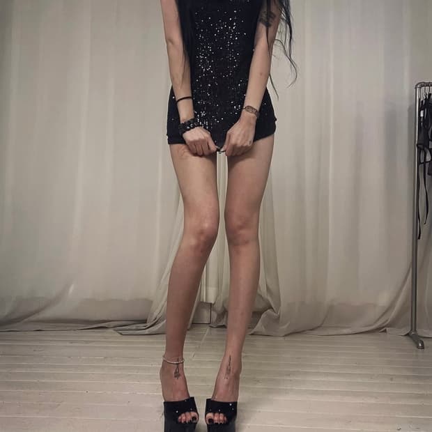 604service SEQUINED MINI DRESS 미니원피스