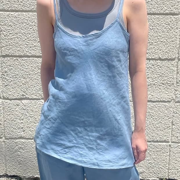 [baserange] Sheer linen Truss Blue (xs)