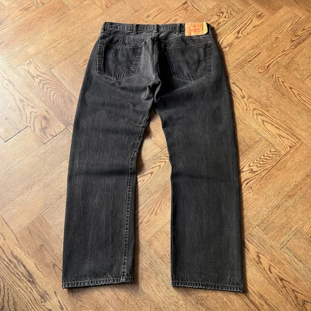 [38]리바이스 USA 501 스트레이트 흑청 데님 팬츠