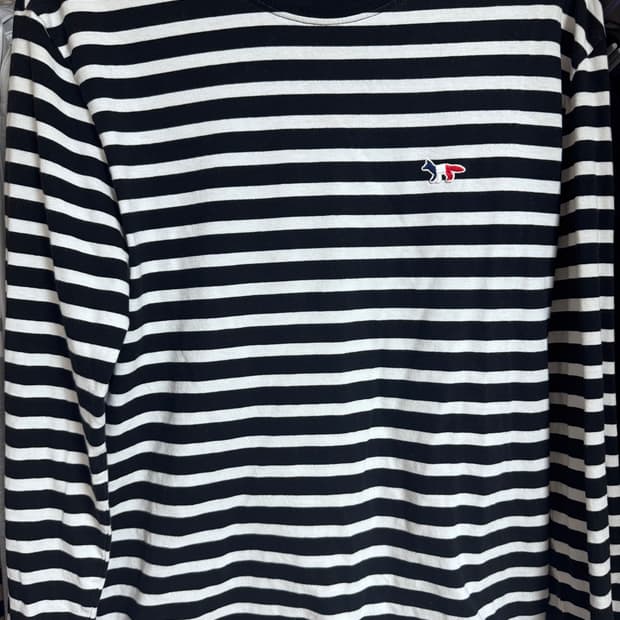 메종키츠네 롱슬리브 티셔츠 스트라이프 줄무늬