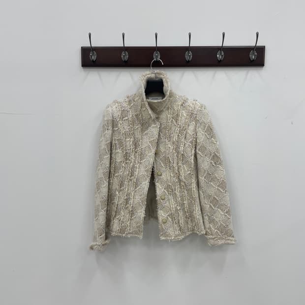 재팬 빈티지 트위드 자켓 아이보리