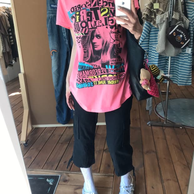 히스테릭글래머 코랄 패턴 반팔티셔츠 