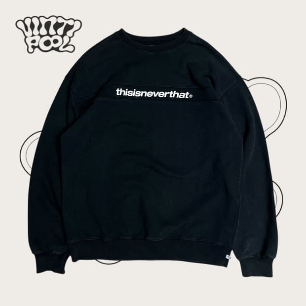 디스이즈네버댓 디네댓 로고 맨투맨 M 블랙