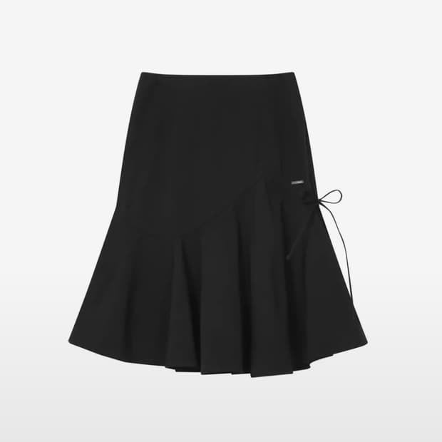 미세키서울 미디 스커트 Shirring ruffle midi skirt