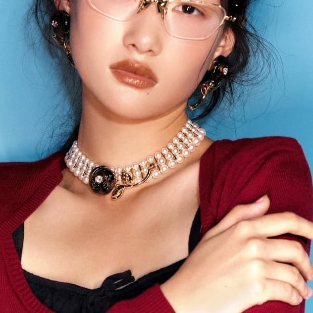 shushutong 실버 리본 무테 안경