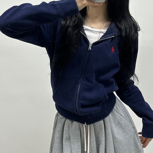 폴로 랄프로렌 큐알택 네이비 걸즈 후드집업 희귀져지 (M)