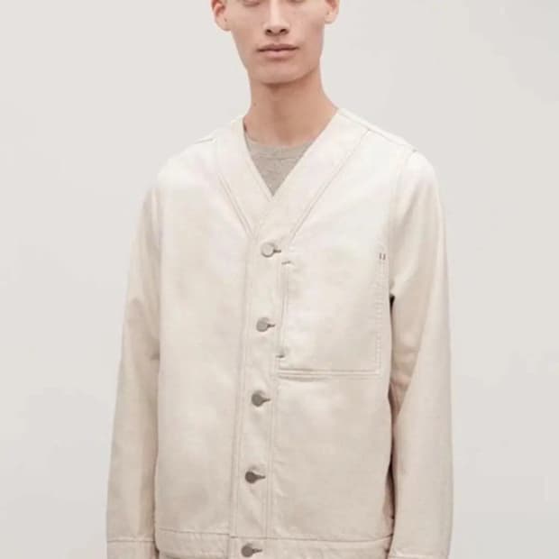 Cos 코스 카라리스 에크루 트러커 데님자켓 L