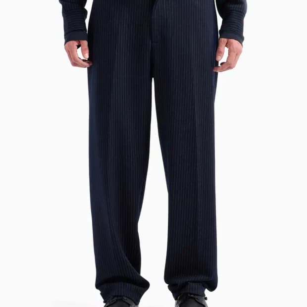 아르마니 진스 002시리즈 스트라이프 백포켓 트라우저 팬츠 36